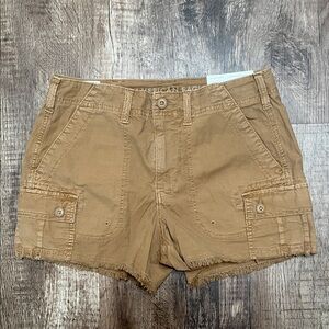 NWT American Eagle Stretch Brown Cargo 90’s Boyfriend Shorts, Size 2 Cotton